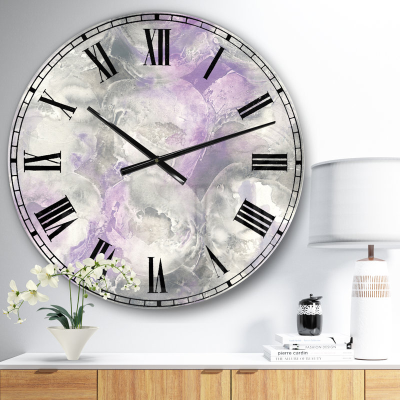 Horloge murale Watercolor Minimal Purple Tones III, Petit
