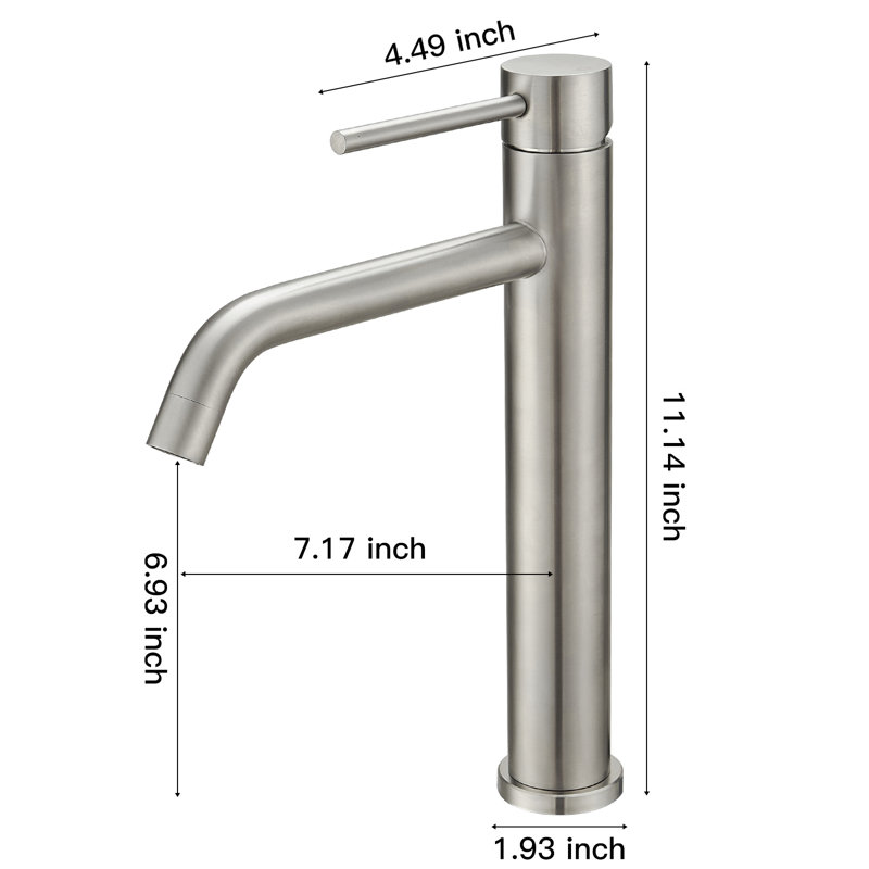 Robinet de lavabo vasque avec ensemble de drain, Nickel brossé