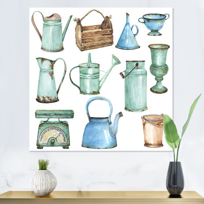 28 - Vintage Rusty Iron Domestique - ferme, reproduction d'art sur toile