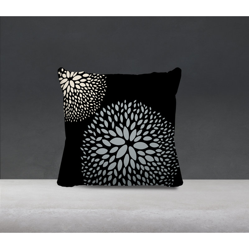 Housse et insert de coussin décoratif intérieur / extérieur Bavière, H 19 po x l 19 po, Gris / noir / crème