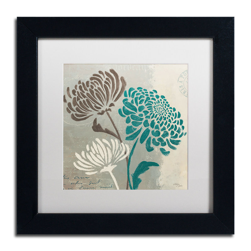 « chrysanthèmes "ii », impression encadrée, H 11 po x l 11 po, Blanc