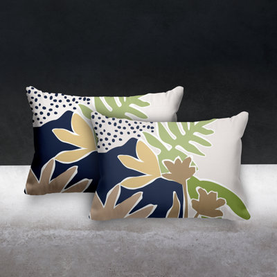 Polyester Lumbar Rectangular Indoor/Outdoor Pillow Cover & Insert