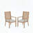 Set of 2 23-Inch All-Weather Aluminum Patio Dining Chairs with Wood-Like Khaki Finish-1364566882