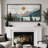 Western Wood Effect Landscape " Tranquil Wood Effect Mountain Sunset Modern Art Vintage Landscape Extra Large Pictures "-98041961-111176806
