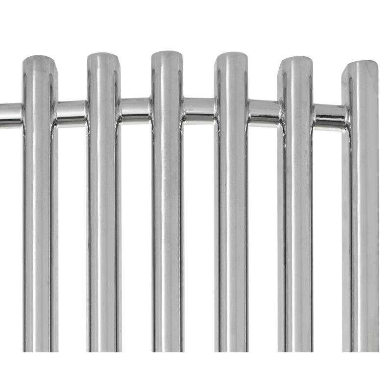 Bernard Vertical Designer Radiator, Chrome, 176cm H x 39cm W x 6cm D