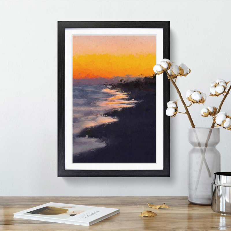 Beauty of the Beach in Abstract - Picture Frame Graphic Art Print, Black Framed, 65cm H x 48cm W x 2cm D