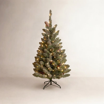 Sapin floqué avec lumières DEL
