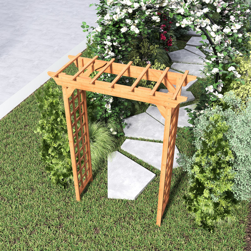 Événement brun chaud - construction de jardin en bois plante grimpante treillis en bois massif mariage croissance dans la cour