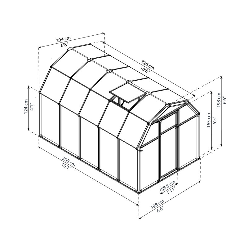 Rion Eco Grow 6ft W x 10ft D Greenhouse