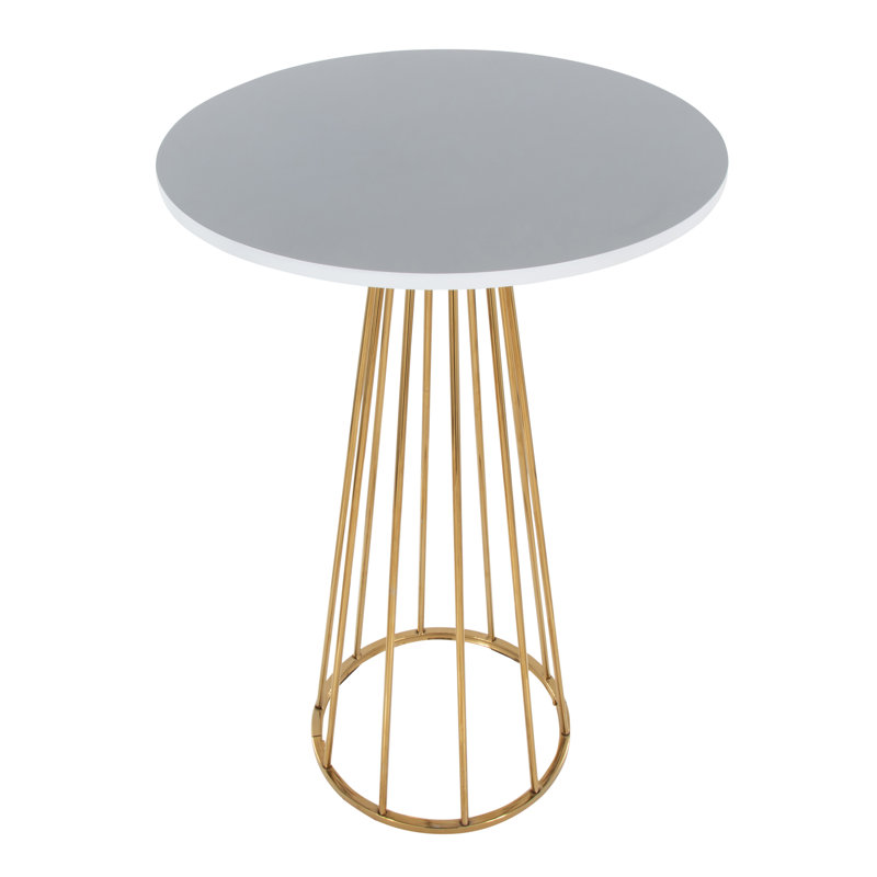 Table de comptoir Canary Cosmo, Doré, Blanc / Blanc, 42"