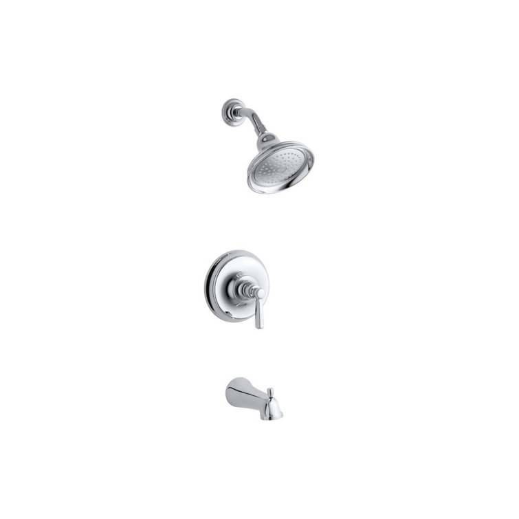 Bancroft® Rite-Temp® Bath and Shower Trim with Metal Lever Handle, NPT Spout and 2.5 Gpm Showerhead