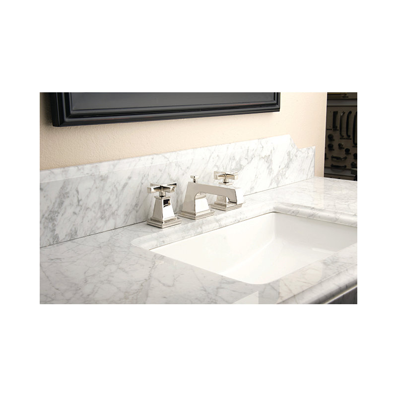 Malvina Widespread Bathroom Faucet with Drain Assembly, Midnight Chrome