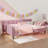 Daybed Wrapped In Fabric Upholstery And Resting On Robust Legs-1122402773-1122402770