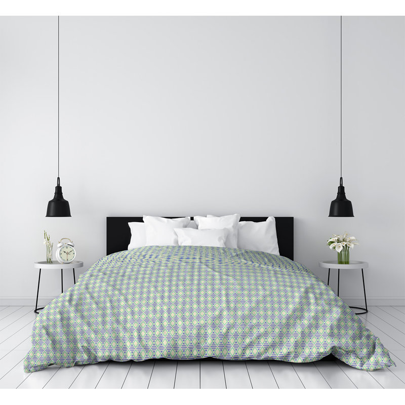 Housse de couette Katelyn Elizabeth, Housse de couette pour très grand lit, Vert / bleu