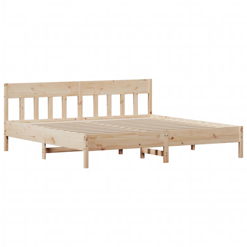 Vernia Solid Wood Bed, Brown, Small Single (2'6)