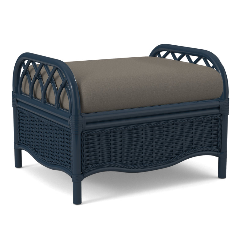 Everglade Ottoman, Gray Sugar Performance; 0863-84, Navy