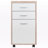 Kenner White and Light Brown 3 Drawer Mobile File Cabinet, 29.25'' H X 15.75'' W X 18.39'' D