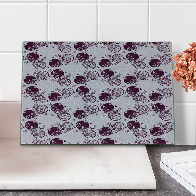 Planche à découper en verre trempé japonais Ambesonne Sakura Blossom