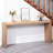 69" Console Table With Hand-Woven Straw