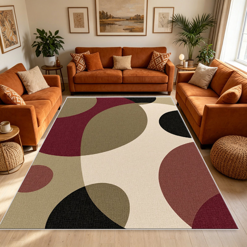 Tapis bourgogne 1PC, élégant tapis décoratif polyvalent, facile à nettoyer et à entretenir, meuble idéal pour la chambre à coucher, le salon, le couloir, le vestibule, le dortoir et le bureau afin de rafraîchir l'ambiance intérieure de votre maison
