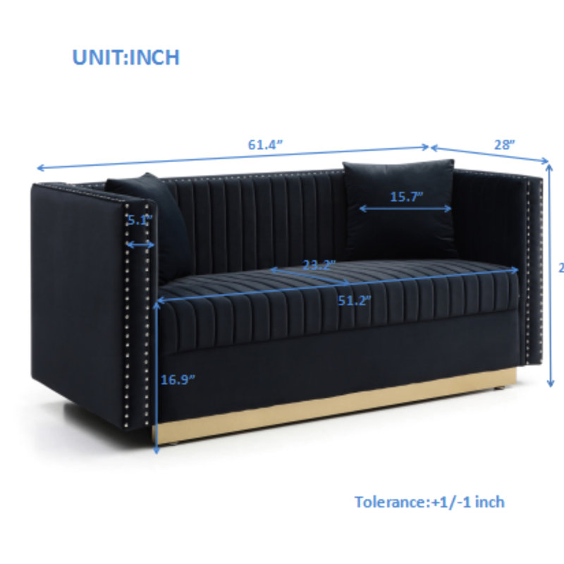 Vevlet Ribble Couch Mercer41 Contemporary Velvet Couch For Apartment, 2 Seater In Beige ...