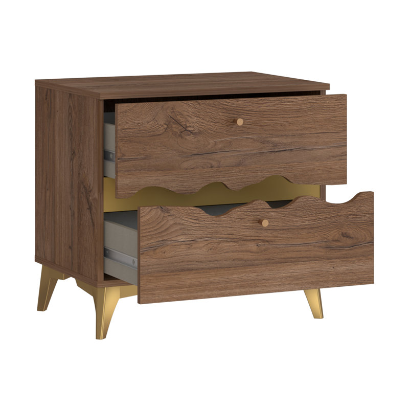Aghvan 60.2cm W Manufactured Wood Bedside Table