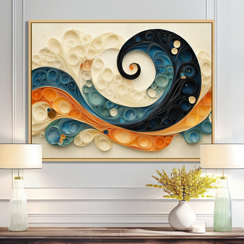 Biomorphism Vortex Of Nature I - Biomorphism, art mural, Cadre flottant, H 12 po x l 20 po, Natural