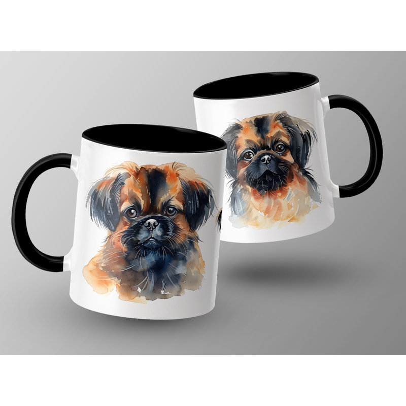 Pekingese Watercolor Design 11oz Coffee Mug, 4, Black