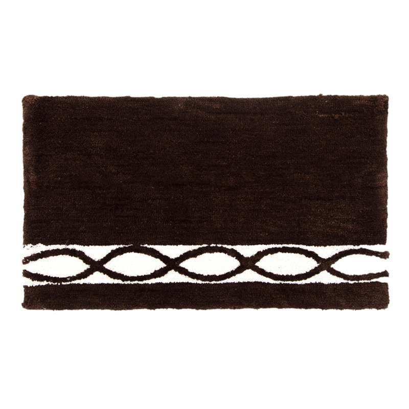 Yamaguchi Non-Slip Bath Rug, Brown Ivory