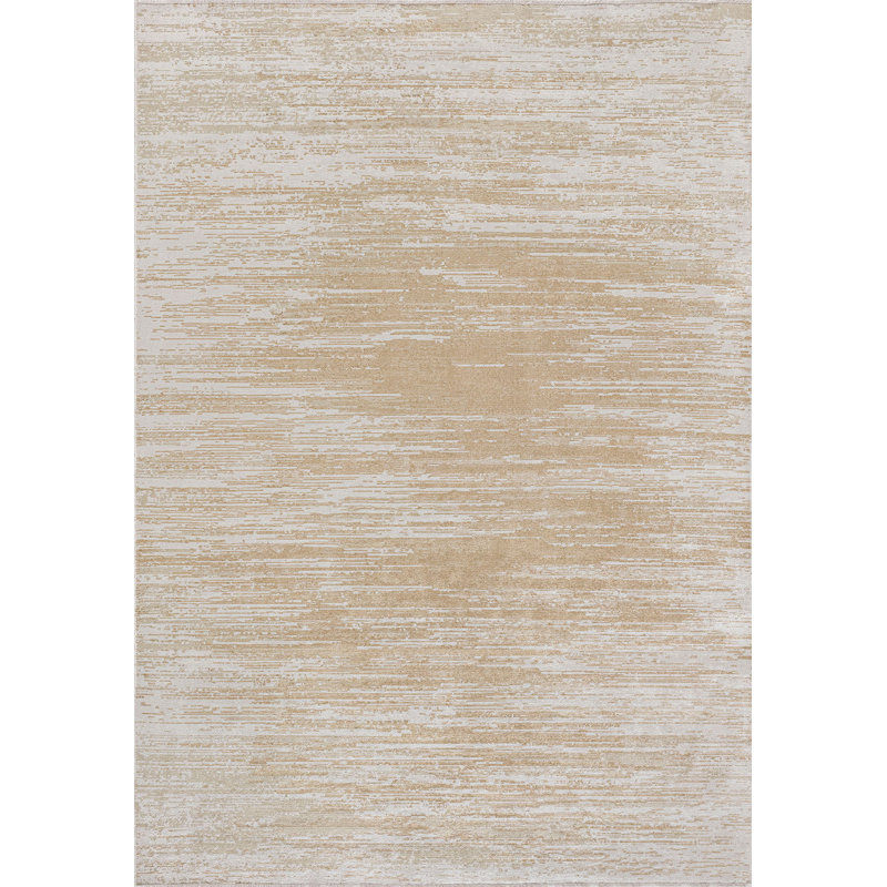 Hoglund Abstract Hand Loom Indoor / Outdoor Area Rug, Rectangle 6'6.7" x 9'10.1"