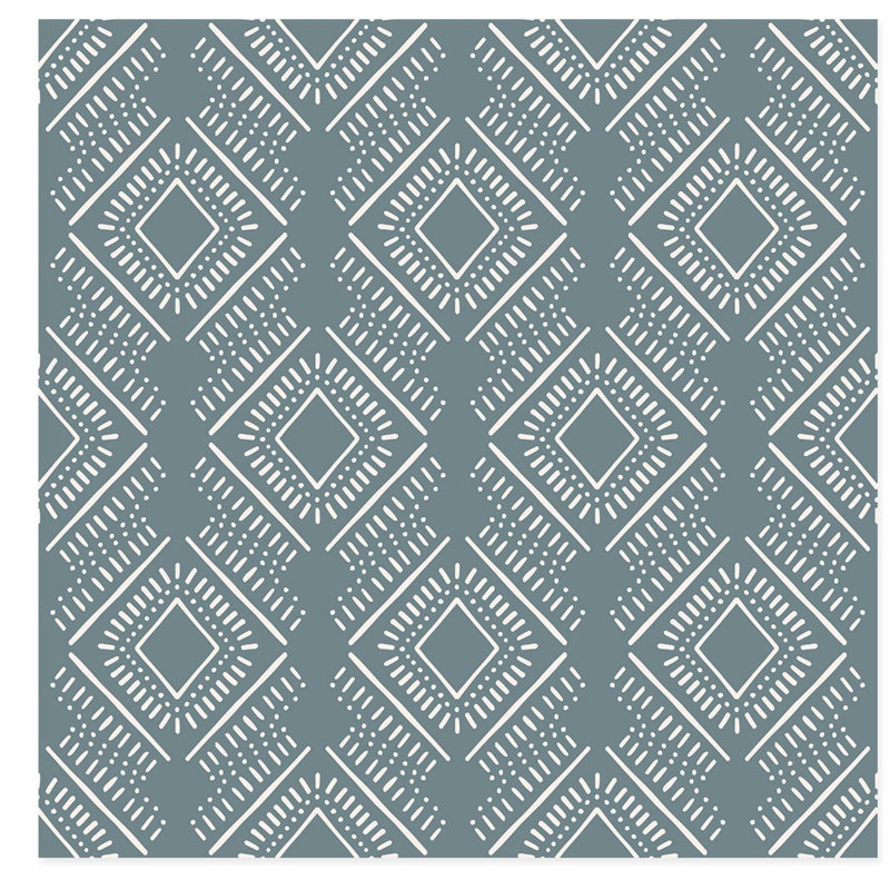 Abstract Boho Shapes Pattern III Bohemian Unframed Art Print, 28" H x 28" W