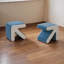 Tabouret moderne rembourré en velours avec repose-pieds pour enfants