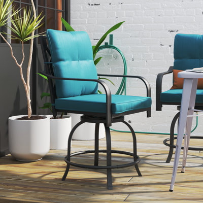 Housel Outdoor Patio High Swivel Bar Stools/Chairs, Counter Height Tall Patio Swivel Chairs