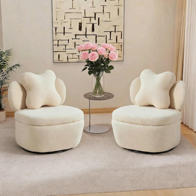 Fauteuil pivotant à 360°, fauteuil en velours, canapé ergonomique une place avec dossier en forme de cœur et compartiment de rangement dissimulé, fauteuil lounge pour salon, chambre ou chambre d'enfant, 136 kg, vert, ensemble de 2