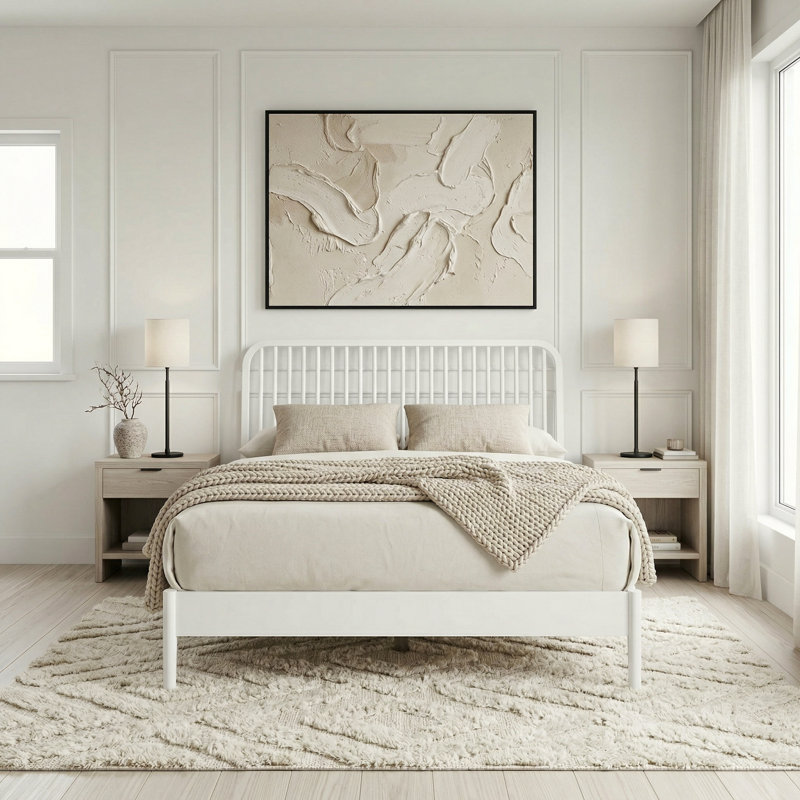 Kentwood Solid Wood Double Bed, White