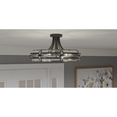 Esmon 4-Light Brushed Nickel Semi-Flush Mount Light