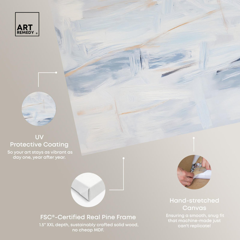 Art Remedy, toile abstraite neutre, Toile tendue, H 36 po x l 54 po