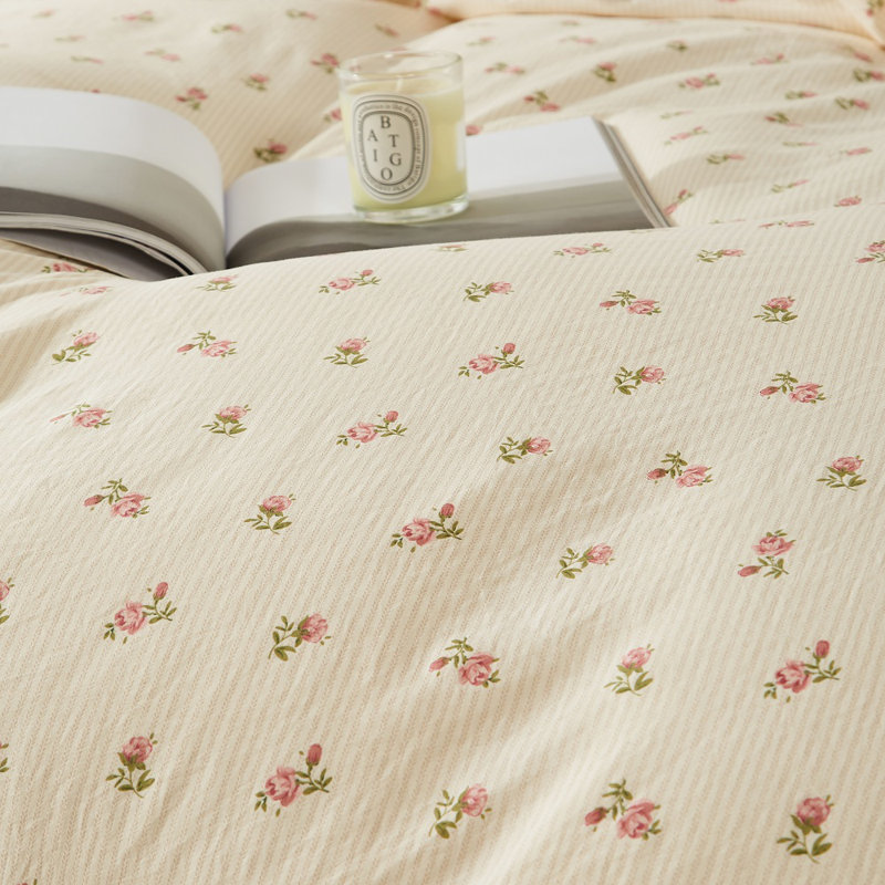  Housse de couette Rink Flower Floral, Housse de couette pour très grand lit + 2 taies d