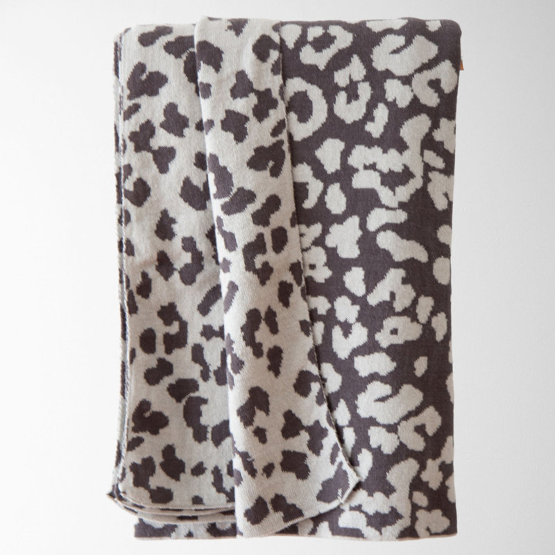Knitted Throw Blanket, Charcoal