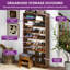  Armoire de rangement pour 19 paires de chaussures, étagère à chaussures de 71 po de hauteur avec rangement ouvert-615398818