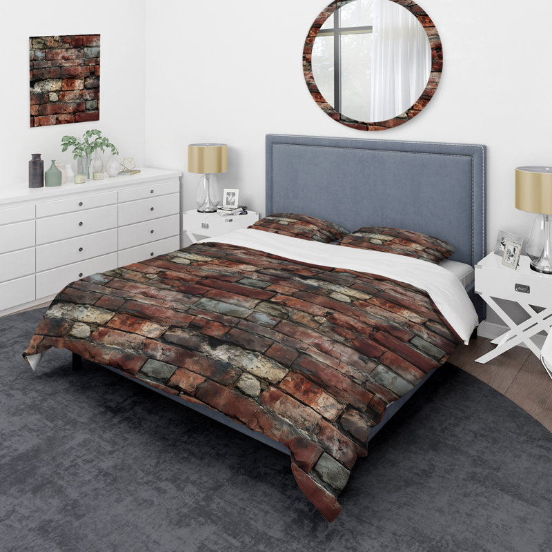 Urban Retreat I - Ensemble de housse de couette en brique - Polyester en microfibre