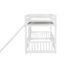 Lit superposé simple au-dessus d'un lit simple avec glissade, échelle, porte et barrières de sécurité, lit superposé pour enfants en bois de pin massif, finition blanche-120200120