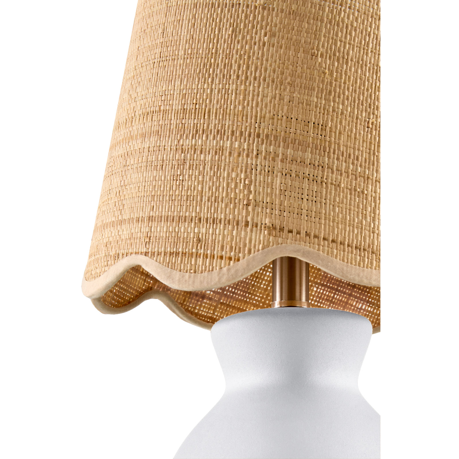 Momsen Scallop Shade Matte Lamp, White, Natural, 15"H x 8"W x 8"D