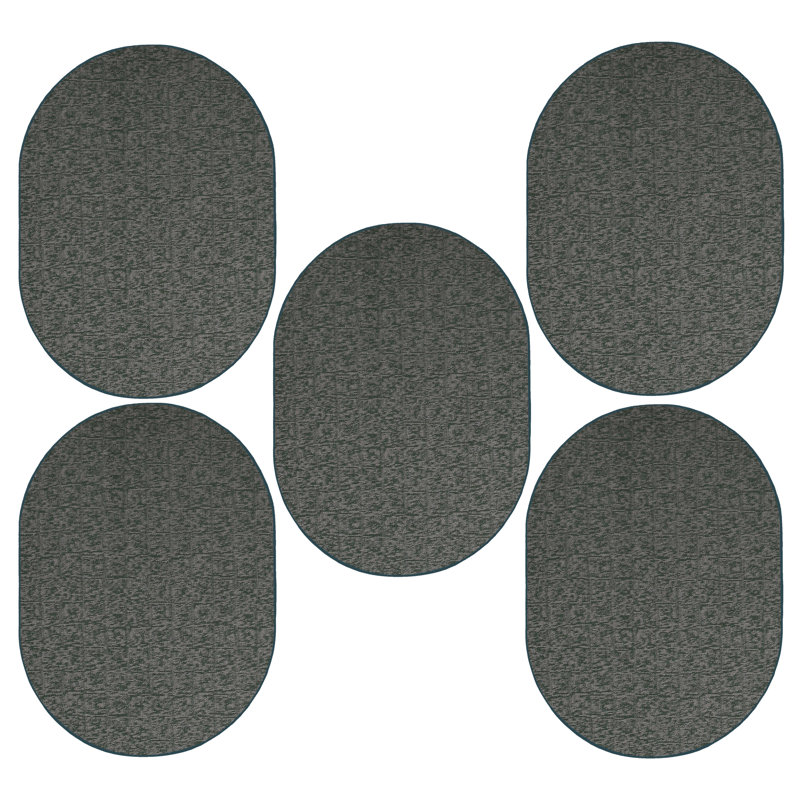 Ensemble d'intérieur / extérieur en nylon touffeté à la machine Barbanell, Ovale 2 pi x 4 pi