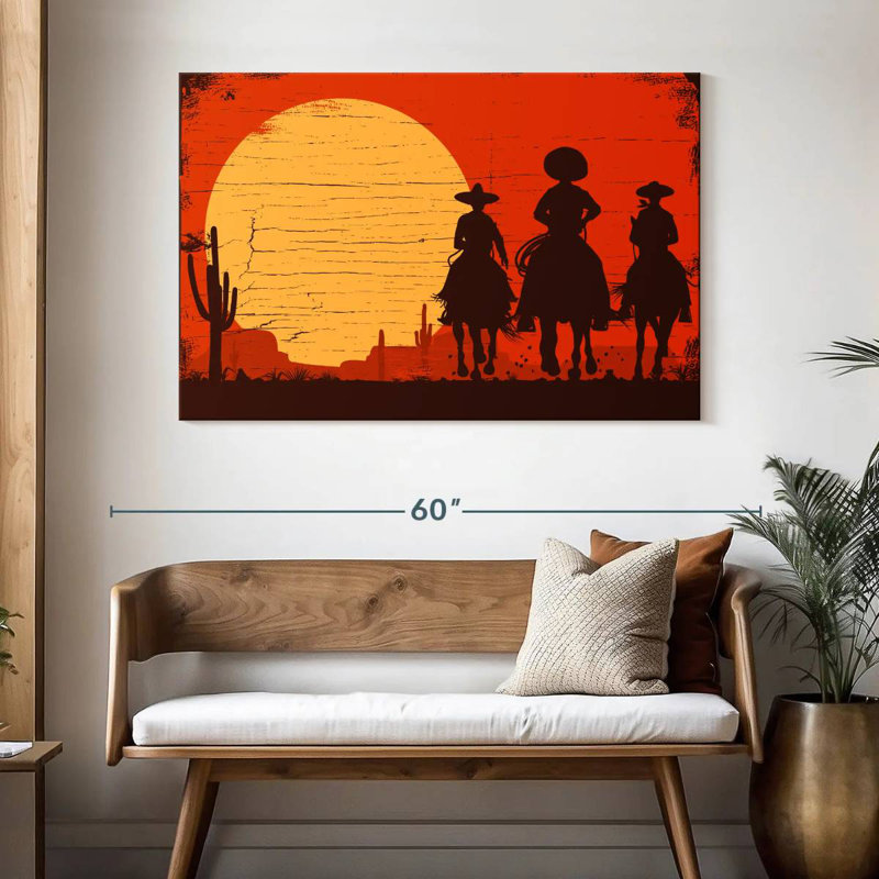 Cowboys mexicains Lelar, H 32 po x l 48 po