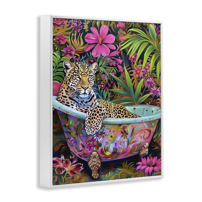 Art giclée tropicale de la forêt tropicale léopard par LSR Design Studio, H 14 po x l 11 po