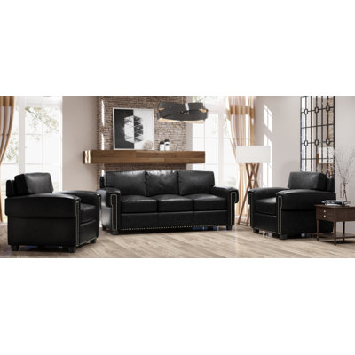 Ensemble de salon en cuir 3 pièces Fardin