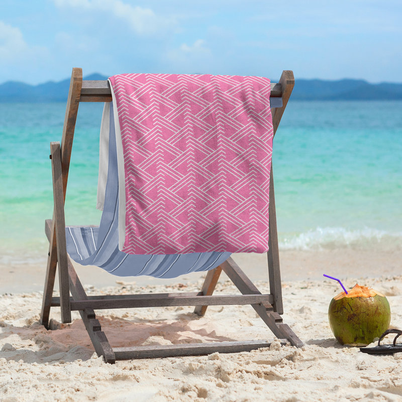 Jordao Beach Towel, Pink/White
