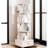360 Degree Rotating Narrow 5 Tier White Wood Floor Standing Corner Bookshelf With Drawer, Book Shelf Organizer For Small Bedroom And Living Areas In Dorm Room Spaces-123378868