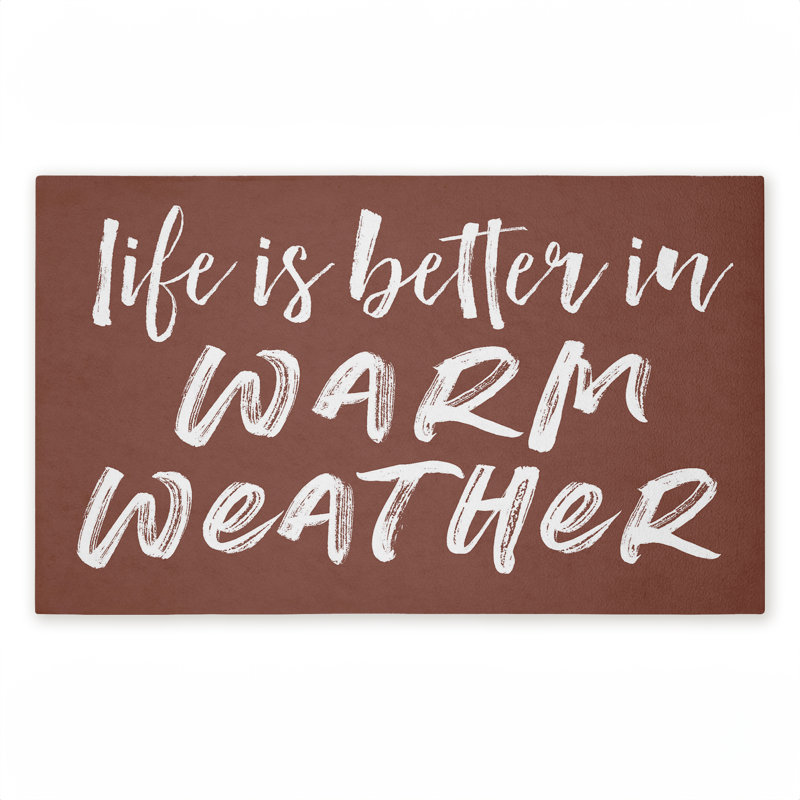 Tapis de porte imprimé Better In The Sun, par Lettred and Lined, 18 po x 30 po, Mieux au soleil